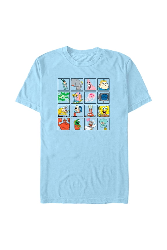 Mens SpongeBob SquarePants Bright Character Grid T Shirt