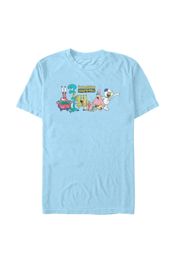 Mens SpongeBob SquarePants Classic Group Shot Logo T Shirt