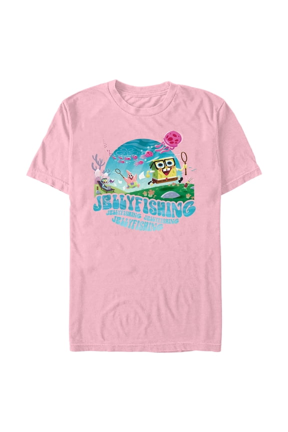 Mens SpongeBob SquarePants Jellyfishing Underwater Adventure T Shirt