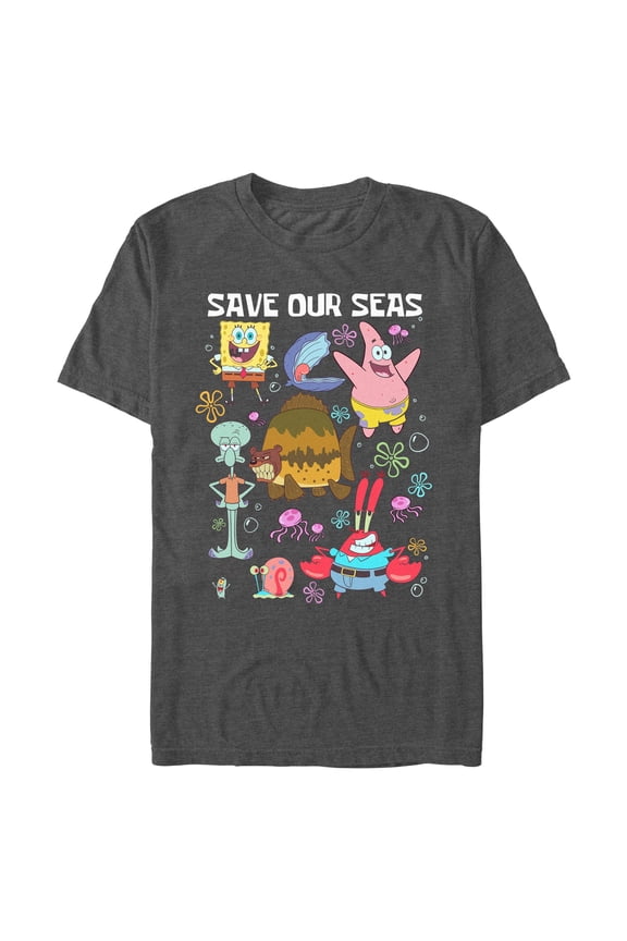 Mens SpongeBob SquarePants Save Our Seas T Shirt