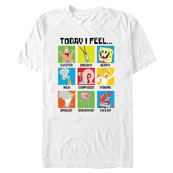 Mens SpongeBob SquarePants Today I Feel Emotions Collage T Shirt