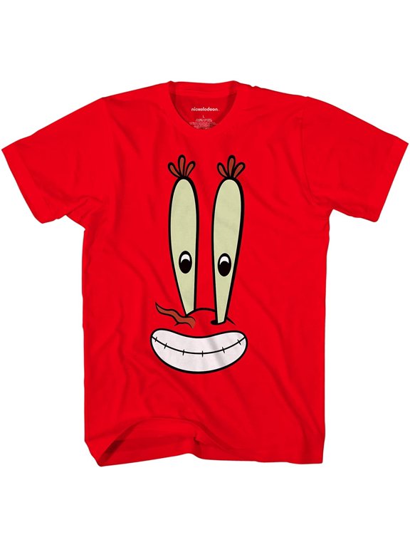 Mens Shirt, Graphic Mr Krab T-Shirt Red - XL