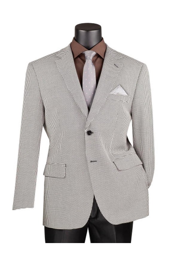 Mens Sport Coat Houndstooth Black and White Vinci BM-HT