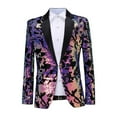 thumbnail image 1 of Mens Sport Coat Qiggri Men's Sequin Performance Ceremonial Dress Party Suit Single Breasted Suit Jacket, 1 of 8