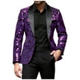 thumbnail image 1 of Mens Sport Coat Qiggri Men's Sequin Performance Ceremonial Dress Party Suit Single Breasted Suit Jacket, 1 of 5