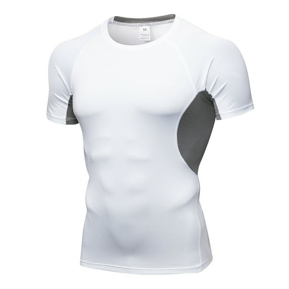 Mens Sport Compression Base Layer Gym Fitness Short Sleeve Tee Tight T-Shirt