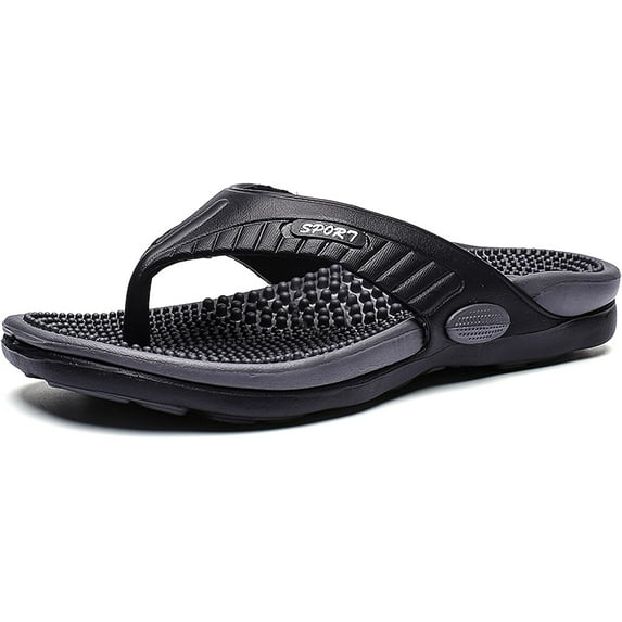 Mens Sport Flip Flops with Plantar Fasciitis Arch Support Outdoor Summer Beach Sandals Comfort Orthotic Thong Sandals