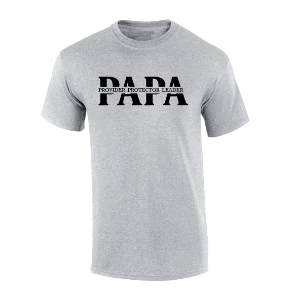 Mens Sport Grey Father's Day Provider Protector Leader Short Sleeve Thoughtful Inspirational T-Shirt-Papa-3X-Large