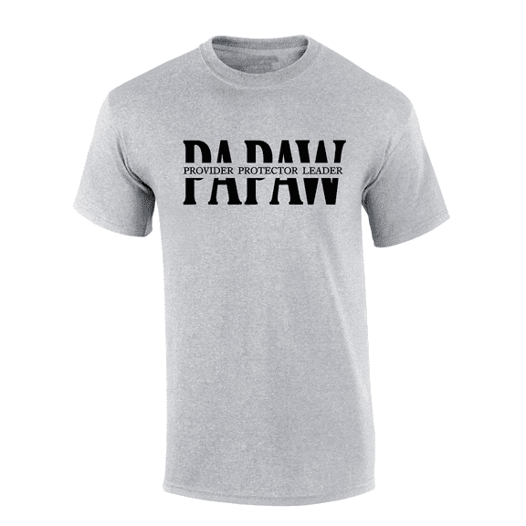 Mens Sport Grey Father's Day Provider Protector Leader Short Sleeve Thoughtful Inspirational T-Shirt-Papaw-Small