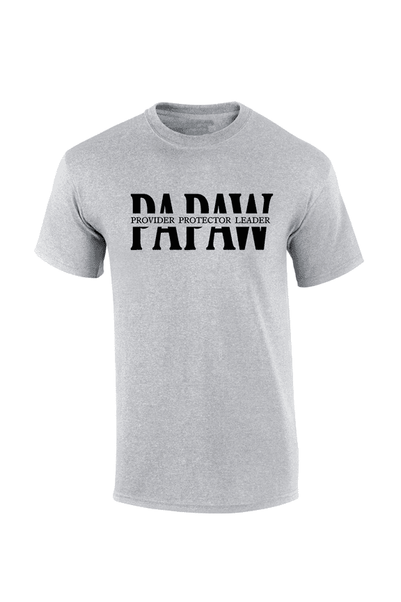 Mens Sport Grey Father's Day Provider Protector Leader Short Sleeve Thoughtful Inspirational T-Shirt-Papaw-Small