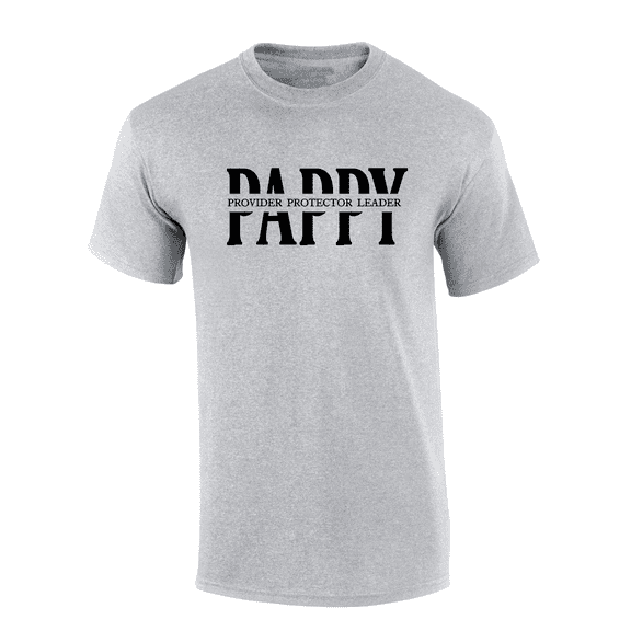Mens Sport Grey Father's Day Provider Protector Leader Short Sleeve Thoughtful Inspirational T-Shirt-Pappy-4X-Large
