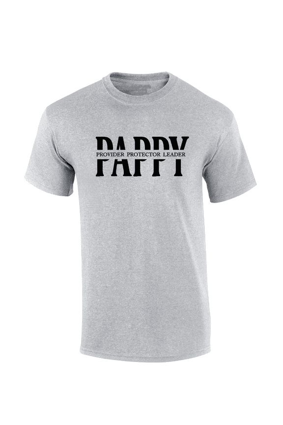 Mens Sport Grey Father's Day Provider Protector Leader Short Sleeve Thoughtful Inspirational T-Shirt-Pappy-X-Large