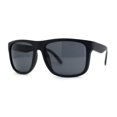 thumbnail image 1 of Mens Sport Rectangle Horn Rim Plastic Dark Black Lens Sunglasses Matte Black, 1 of 4