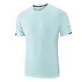 thumbnail image 1 of Mens' Sport Shirt Short Sleeve Plus Size Crew Neck Big and Tall Fast-Dry Sport Shirts for Men Summer Casual Pullover T-Shirts Light Blue 5XL, 1 of 3