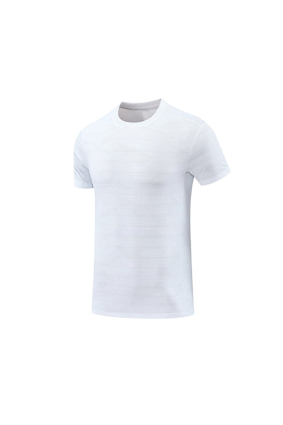 Mens Sport Shirts Breathable Short Sleeve Workout Tee Tops Crew Neck Quick Dry Sun Protection Moisture Wicking T-Shirts
