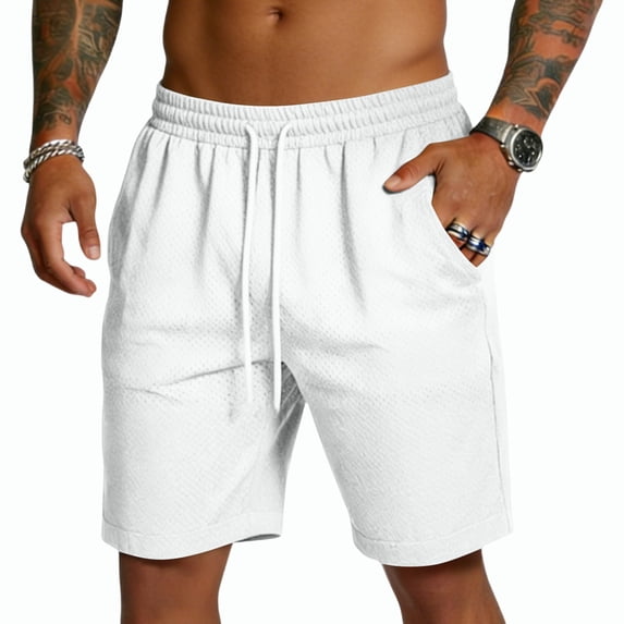 Mens Sport Shorts Essentials Vacation Beach Wide Leg Summer Beach Short Short Pant with Pockets Baggy 2026, L