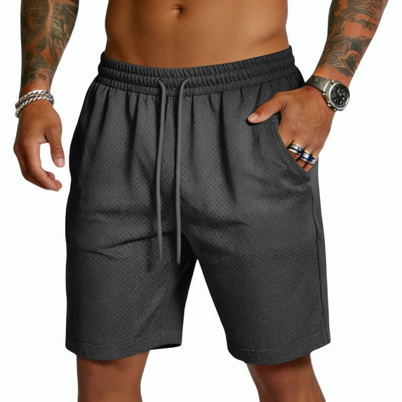 Mens Sport Shorts Essentials Vacation Beach Wide Leg Summer Beach Short Short Pant with Pockets Baggy 2026, S