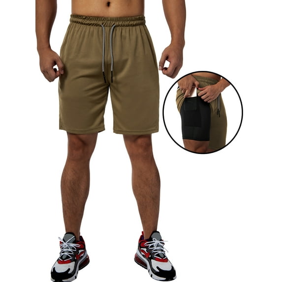 Mens Sport Shorts Workout Running Shorts Quick-Dry Lightweight Athletic Gym Training Shorts with Pockets