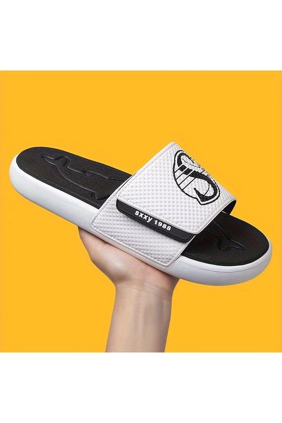 Mens Sport Slides with Adjustable Strap Non Slip Summer Beach Sandals Comfortable Arch Support House Slippers for Men Durable Outdoor Walking Shoes Soft Cushioned Athletic Slides