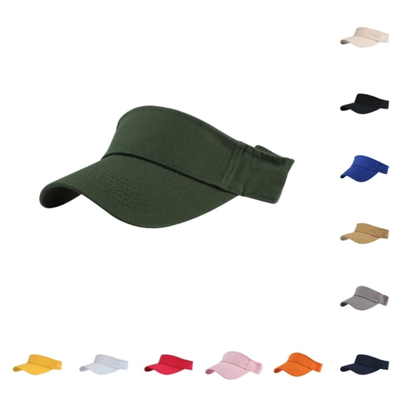 Mens Sport Sun Visor Hat Adjustable Empty Top Baseball Visor Cap Outdoor Lightweight Running Golf Sun Protection Caps Army Green