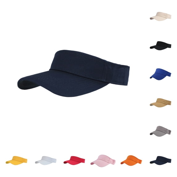 Mens Sport Sun Visor Hat Adjustable Empty Top Baseball Visor Cap Outdoor Lightweight Running Golf Sun Protection Caps Navy