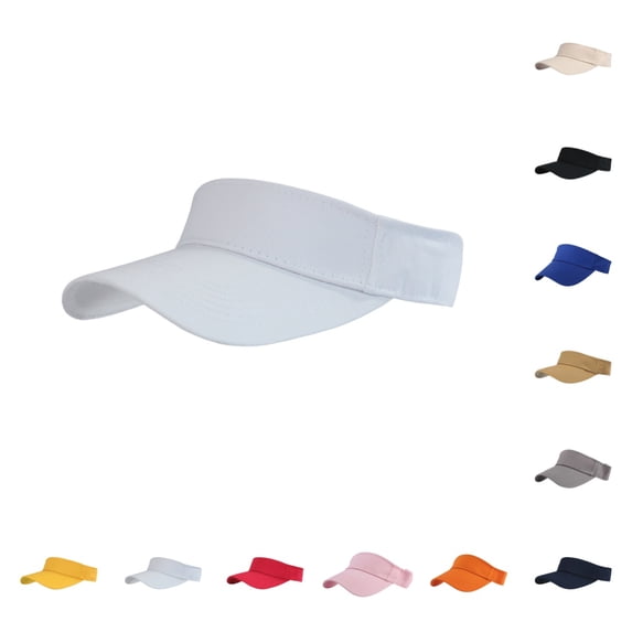 Mens Sport Sun Visor Hat Adjustable Empty Top Baseball Visor Cap Outdoor Lightweight Running Golf Sun Protection Caps White