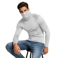 thumbnail image 1 of Mens Sports Athletic Shirt Stretch Turtleneck Long Sleeve Slim Fit Gym Training Muscle Tee Undershirt, 1 of 7