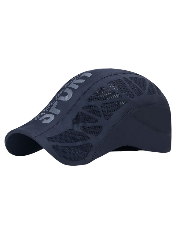 Mens Sports Cap Mesh Panel Quick Dry Breathable Lightweight Cycling Running Headwear