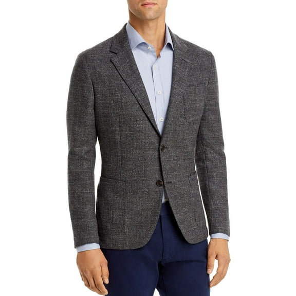 Mens Sports Coat Dark Gray Tweed Classic Fit $498 46