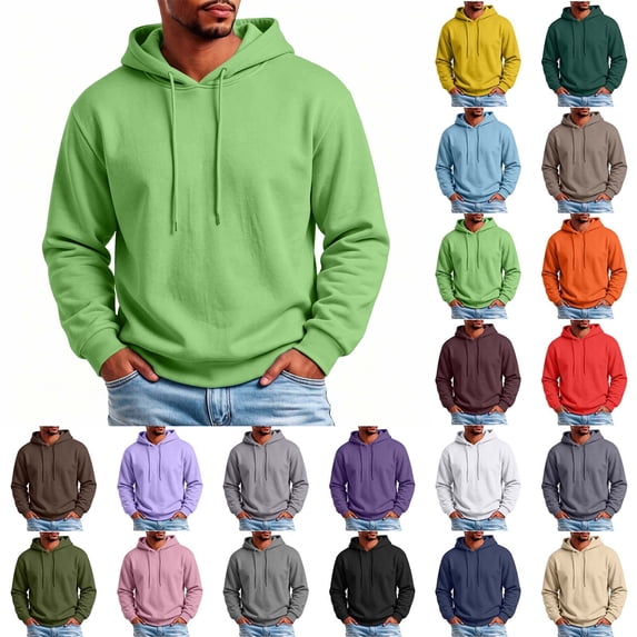 Mens Sports Hoodies Fall Winter Fleece Drawstring Oversized Sweatshirts Drawstring Athletic Tops Vintage Lightweight Warm