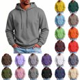 thumbnail image 1 of Mens Sports Hoodies Fall Winter Fleece Drawstring Oversized Sweatshirts Drawstring Athletic Tops Vintage Lightweight Warm, 1 of 10