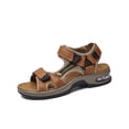 thumbnail image 1 of Mens Sports Sandals Leather Air Cushion Anti Slip Comfortable Beach Shoes Open Toe Leather Hiking Fisherman Shoes Brown 11.5 US, 1 of 7
