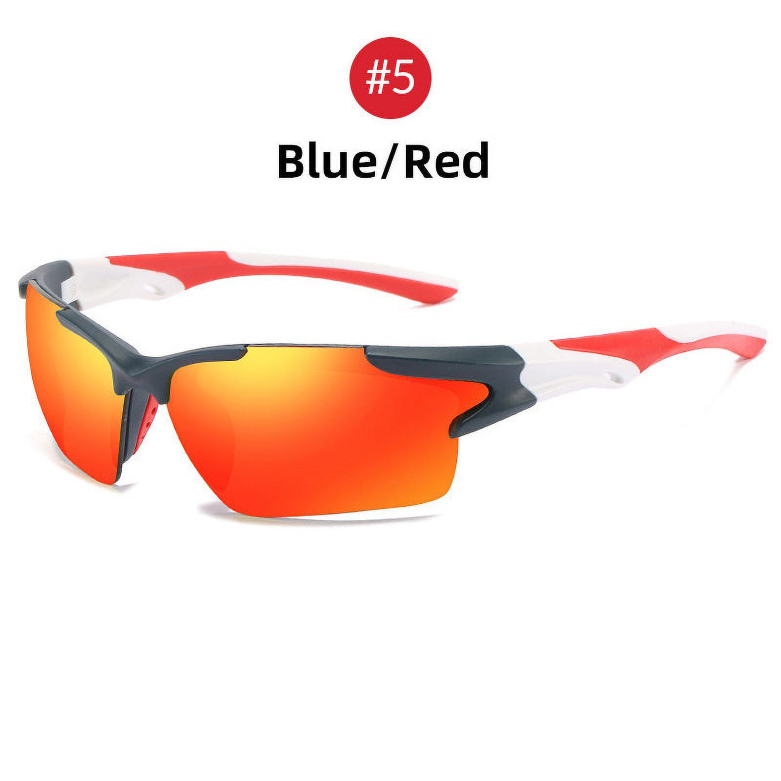 Mens Sports Sunglasses Polarized UV400 Protection Driving Fishing TR90 Frame PC Lens Strong For Big Face
