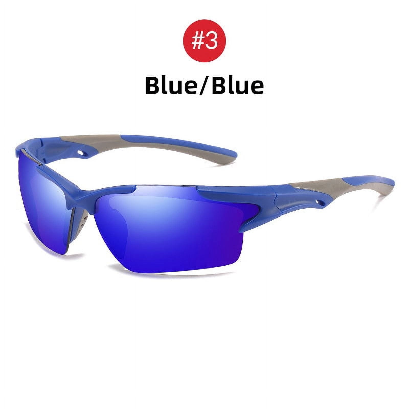 Mens Sports Sunglasses Polarized UV400 Protection Driving Fishing TR90 Frame PC Lens Strong For Big Face