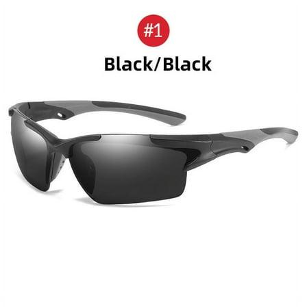 Mens Sports Sunglasses Polarized UV400 Protection Driving Fishing TR90 Frame PC Lens Strong For Big Face