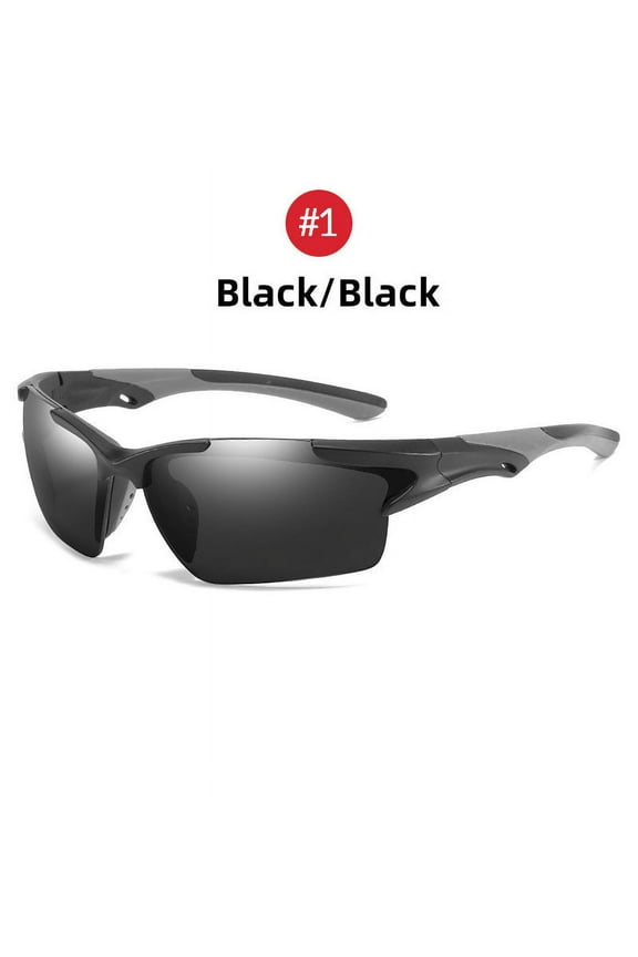 Mens Sports Sunglasses Polarized UV400 Protection Driving Fishing TR90 Frame PC Lens Strong For Big Face