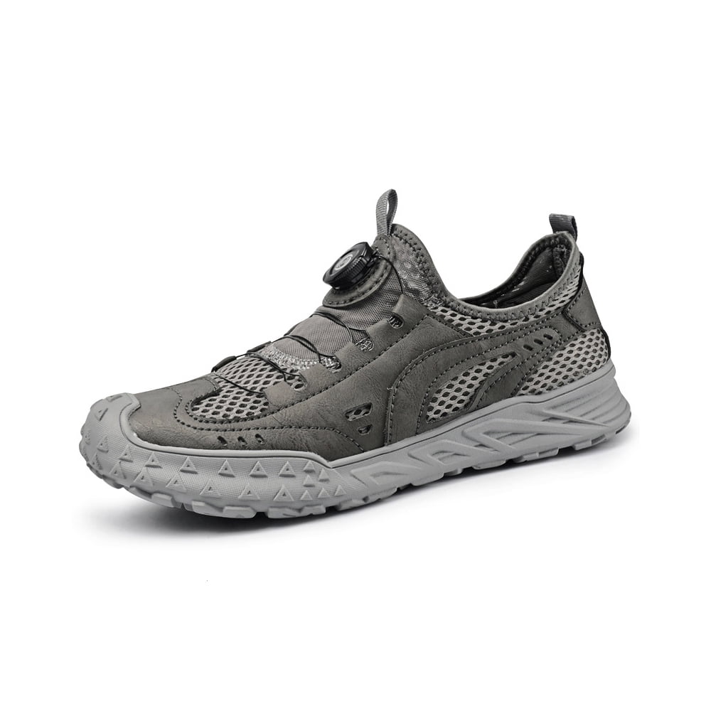 Mens Sports Water Shoes Quick Dry Barefoot Fisherman Shoes Mesh Hiking Shoes Outdoor Waterproof Beach Shoes Gray 6 UK