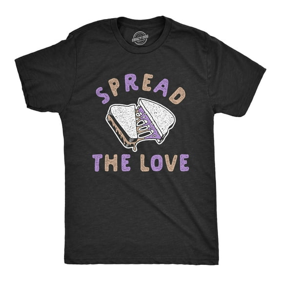 Mens Spread The Love T Shirt Funny Peanut Butter Jelly Sandwich Graphic Tee for Guys Graphic Tees
