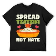 Mens Spread tzatziki not hate Gyros Greece Bifteki Souvlaki T-Shirt Black