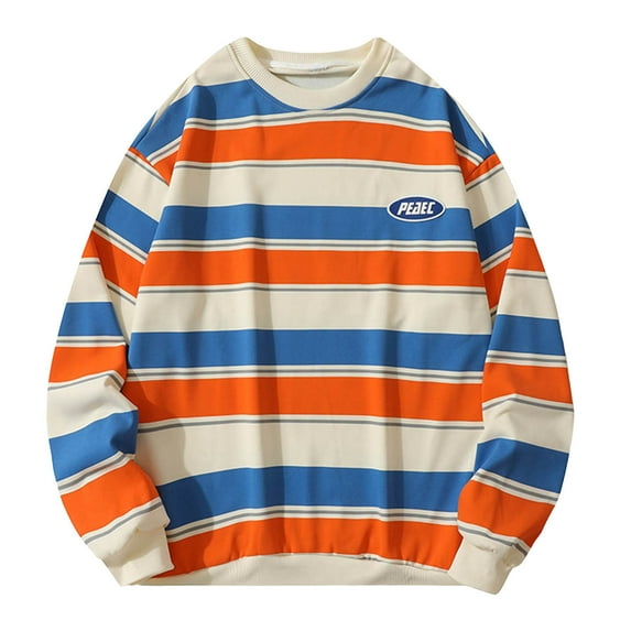 Mens Spring And Autumn Fashion Casual Basic Long Sleeve Round Neck Hatless Sweater