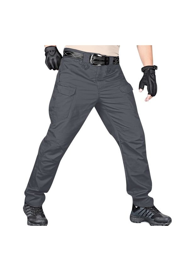 Mens Spring And Autumn Style Loose Large Size Leisure Three Bag String Tooling Multi Pocket Straight Pants