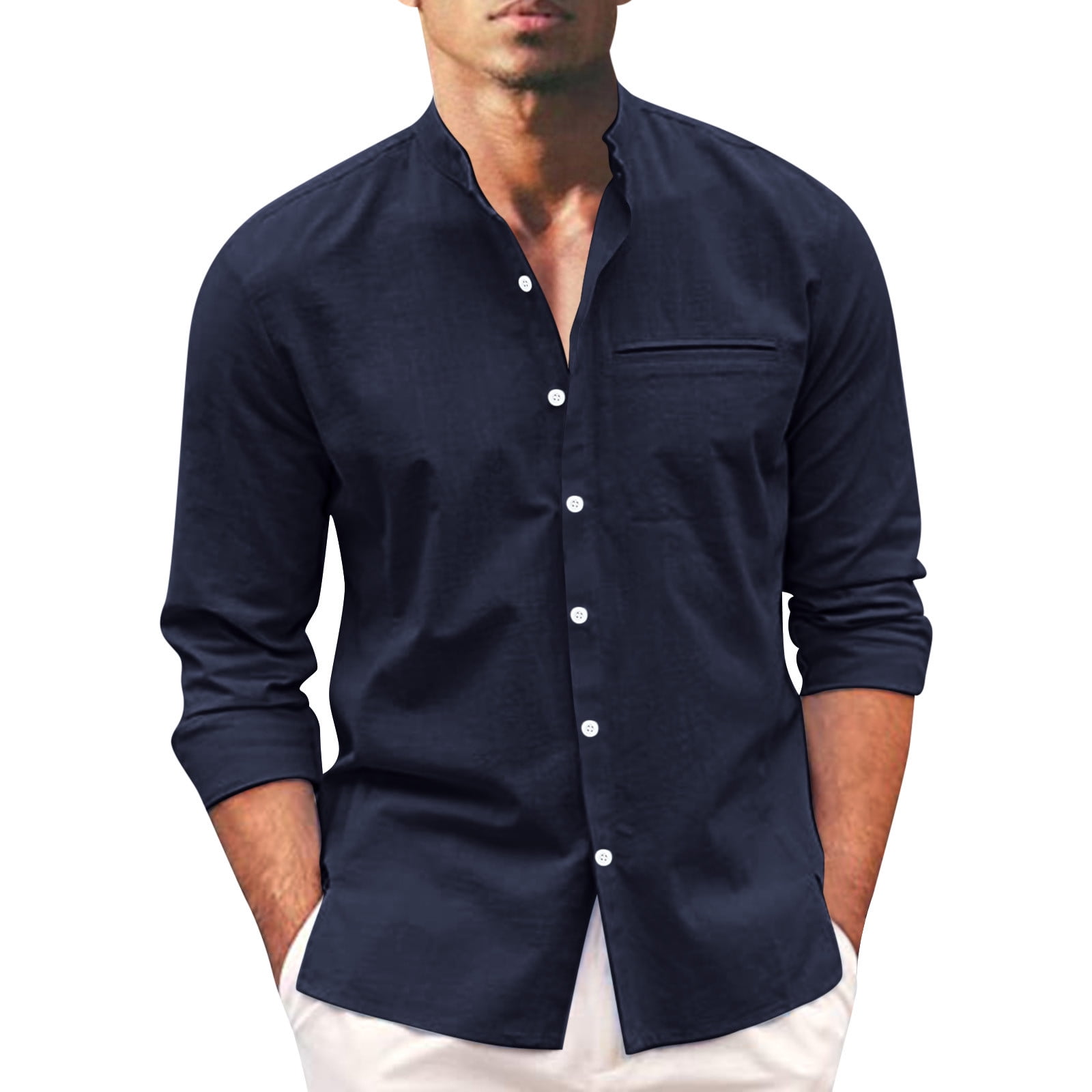  Shirts for Men Graphic Summer New Casual Men's Short Sleeved  Shirt Solid Color Three Button Men's Shoulder Shirt Mens Long Sleeve  Running Shirt Designer Shirts for Men Blue : Sports 