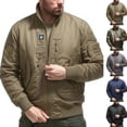 thumbnail image 1 of Mens Spring Autumn Casual Outerwear Stand Collar Multi Pocket Zip Up Daily Bomber Jacket, 1 of 6
