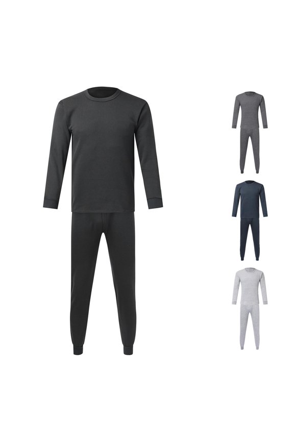Mens Spring Autumn and Winter Fashion Solid Color Thick Thermal Underwear Set Leggings Bottoming Shirt Autumn Clothes Autumn Pants Night for Men Men's Suit Jacket Prom Suits Men Creme Suit