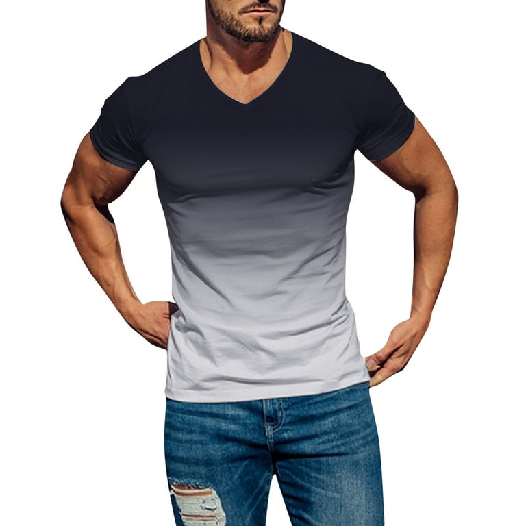 Mens Spring Summer Casual Sports Comfortable Soft Gradient Solid