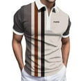 thumbnail image 1 of Mens Spring and Summer Fashion Lapel Zipper Short Sleeve Printed T Shirt Polo Shirt Top, 1 of 5
