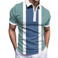 thumbnail image 1 of Mens Spring and Summer Fashion Lapel Zipper Short Sleeve Printed T Shirt Polo Shirt Top, 1 of 5
