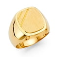 thumbnail image 1 of Mens Square Ring Solid 14k Yellow Gold Brushed Finish Diamond Cut Polished Genuine 16MM, Size 9, 1 of 1