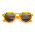 thumbnail image 1 of Mens Square Round Vintage Horn Rim Hipster Sunglasses Orange - Green, 1 of 8