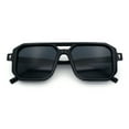 thumbnail image 1 of Mens Squared Rectangular Racer Plastic Urban Hipster Sunglasses All Black, 1 of 8